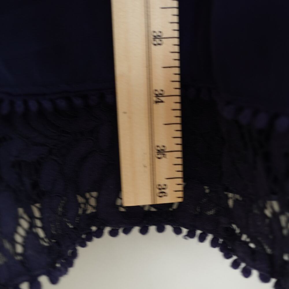 Eliza J Navy Tiered Fit Flare Floral Lace Short Cocktail Party Dress Size 16 - Picture 7 of 8